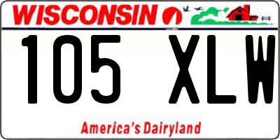 WI license plate 105XLW