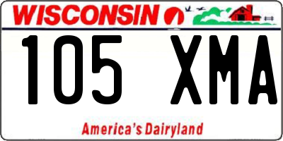 WI license plate 105XMA
