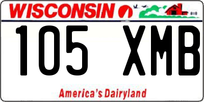 WI license plate 105XMB