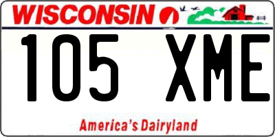 WI license plate 105XME