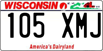 WI license plate 105XMJ