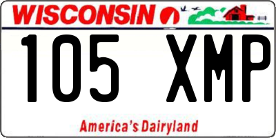 WI license plate 105XMP