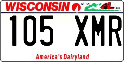WI license plate 105XMR