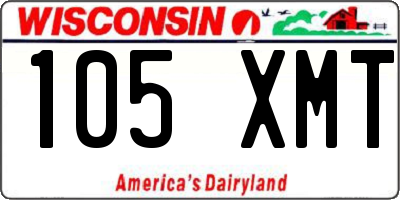 WI license plate 105XMT