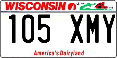 WI license plate 105XMY