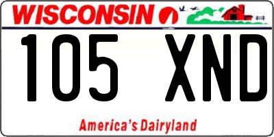 WI license plate 105XND