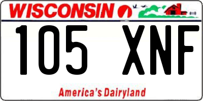 WI license plate 105XNF