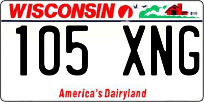 WI license plate 105XNG