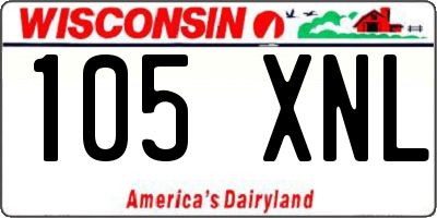 WI license plate 105XNL