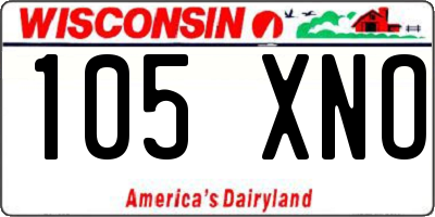 WI license plate 105XNO