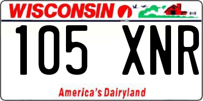 WI license plate 105XNR