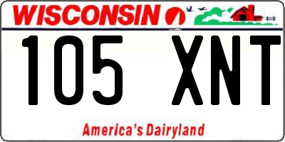 WI license plate 105XNT
