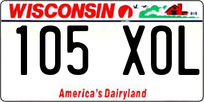 WI license plate 105XOL