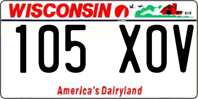 WI license plate 105XOV