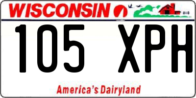 WI license plate 105XPH