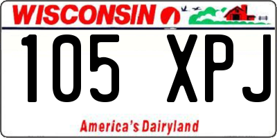 WI license plate 105XPJ