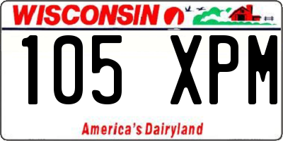 WI license plate 105XPM
