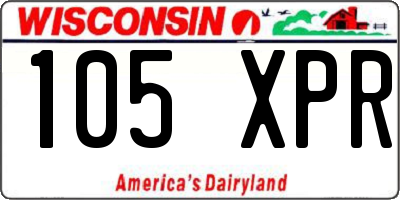 WI license plate 105XPR
