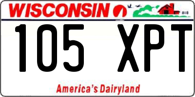 WI license plate 105XPT