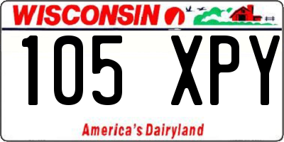WI license plate 105XPY