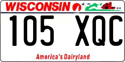 WI license plate 105XQC