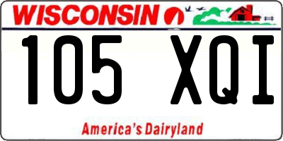 WI license plate 105XQI