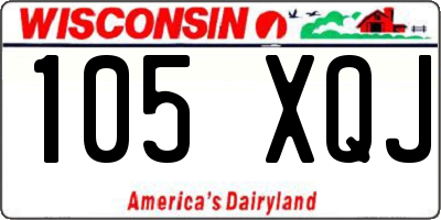 WI license plate 105XQJ