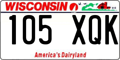 WI license plate 105XQK