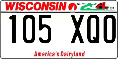 WI license plate 105XQO