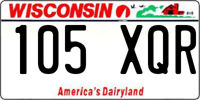 WI license plate 105XQR
