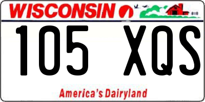 WI license plate 105XQS