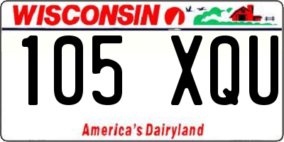 WI license plate 105XQU