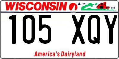 WI license plate 105XQY