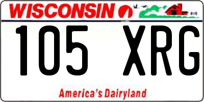 WI license plate 105XRG