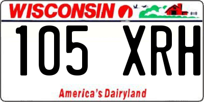 WI license plate 105XRH