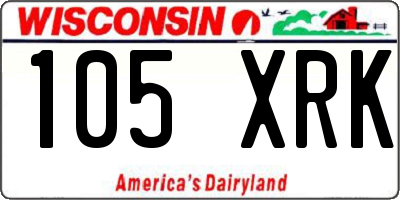 WI license plate 105XRK