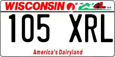 WI license plate 105XRL