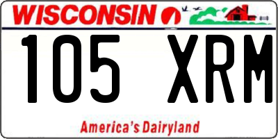 WI license plate 105XRM