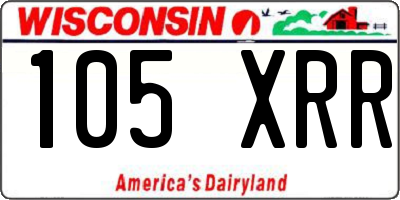 WI license plate 105XRR