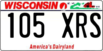 WI license plate 105XRS