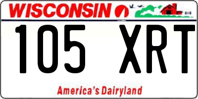 WI license plate 105XRT