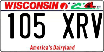 WI license plate 105XRV