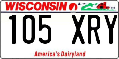 WI license plate 105XRY