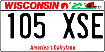 WI license plate 105XSE