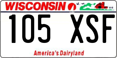 WI license plate 105XSF