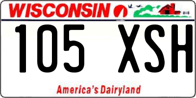 WI license plate 105XSH
