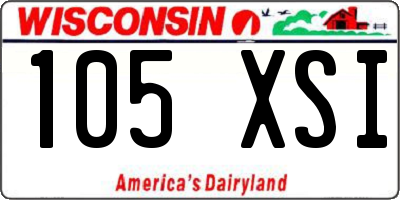 WI license plate 105XSI