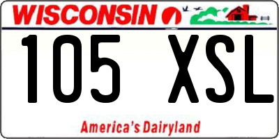 WI license plate 105XSL