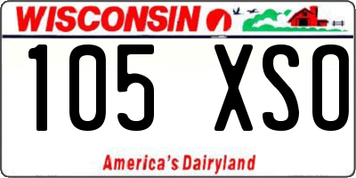 WI license plate 105XSO
