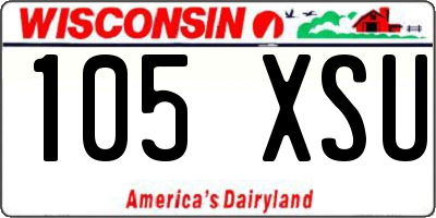WI license plate 105XSU
